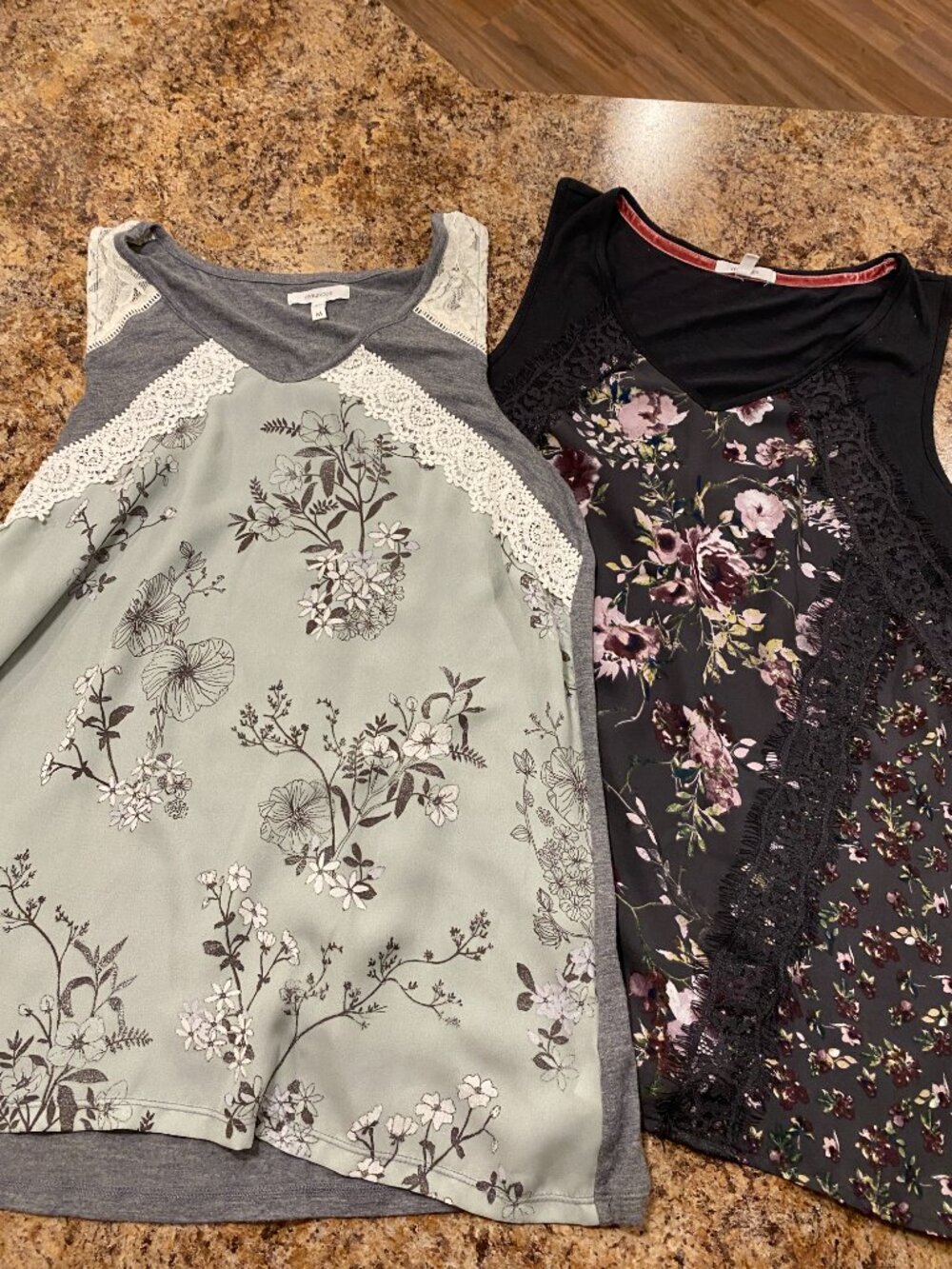 Lot of 2 Maurices Floral Prints Lace Tank Tops
